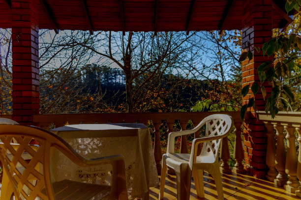 istock white table on the site's balcony on a sunny day and blue sky 2169801325