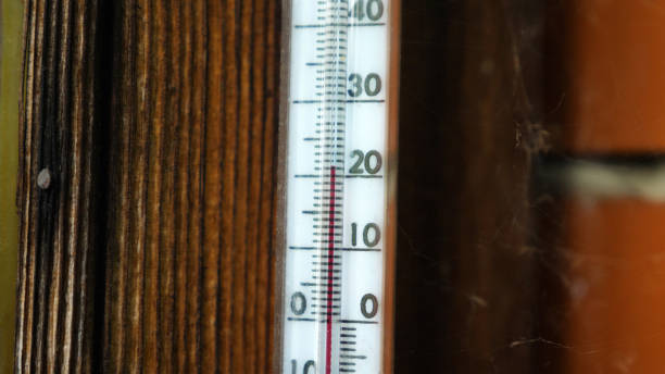 istock The old mercury temperature against the wooden window frame shows 22 degrees Celsius 2169802575