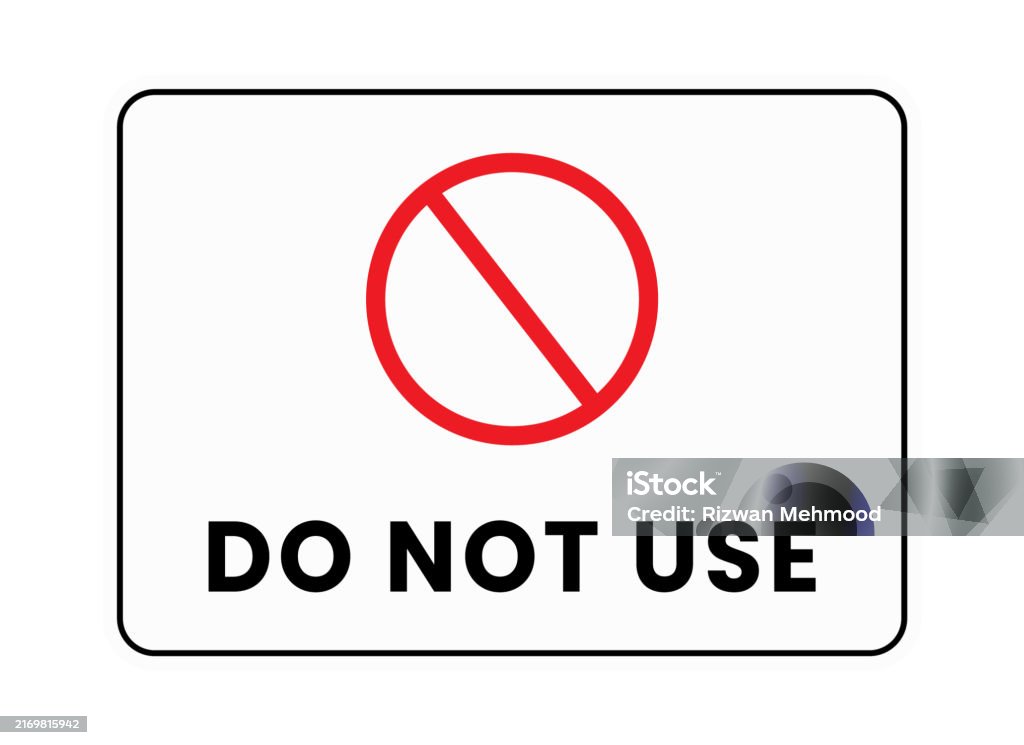 Do Not Use Do Not Use Sign Warning Label Sticker Vector Stock ...