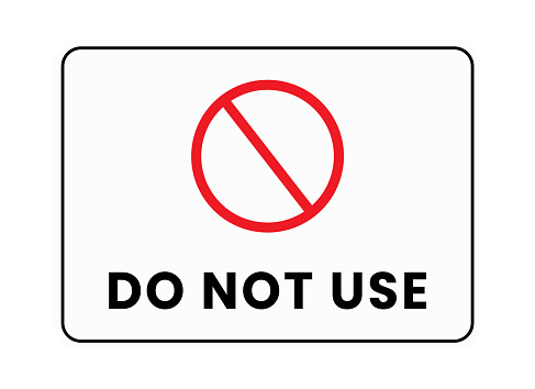 Do Not Use Message Do Not Use Do Not Use Sign Warning Label Sticker Vector Stock ...