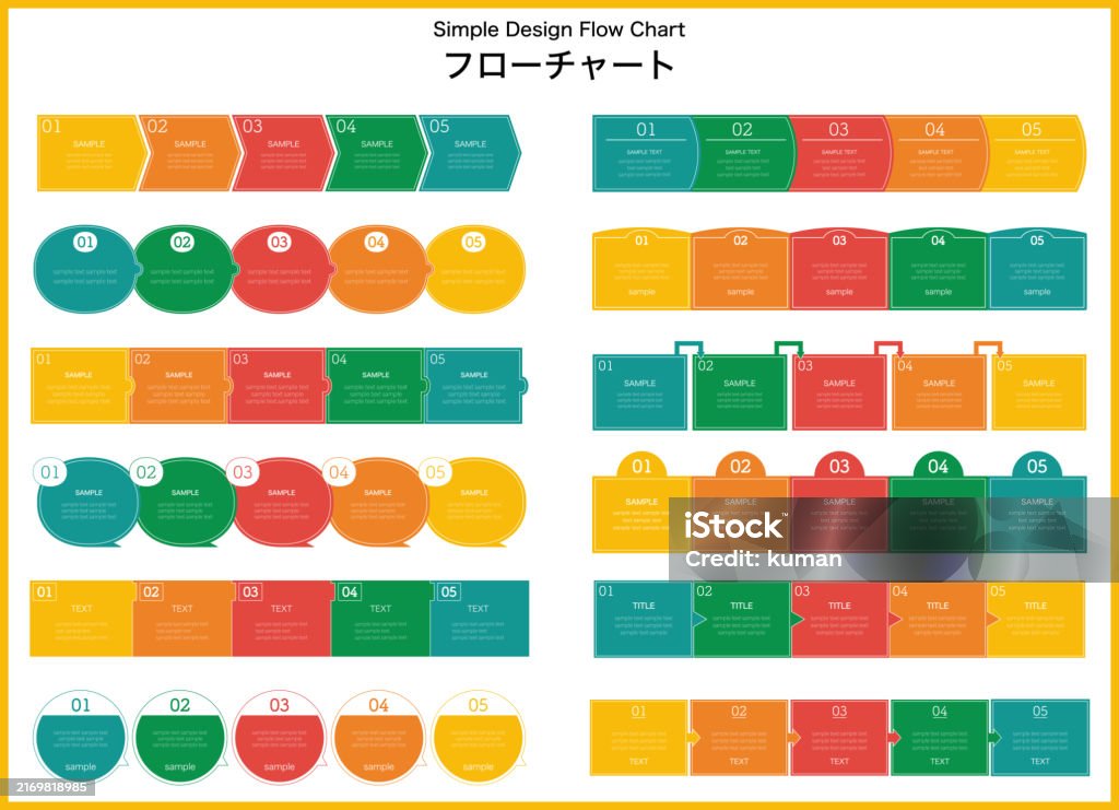 Simple Step Picture Flowchart Flowchart Set Template Flow Business Steps Infographics Simple Stock ...