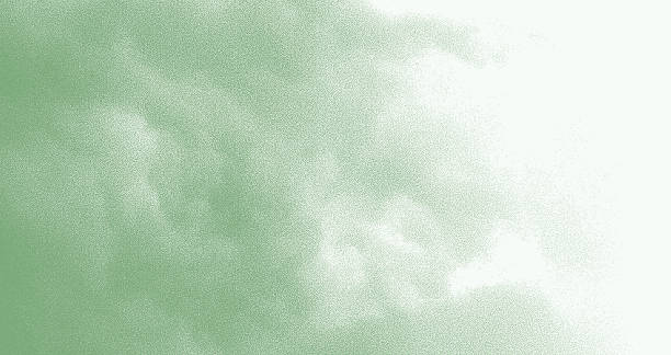 Wide Stipple illustration of cumulus clouds with copy space