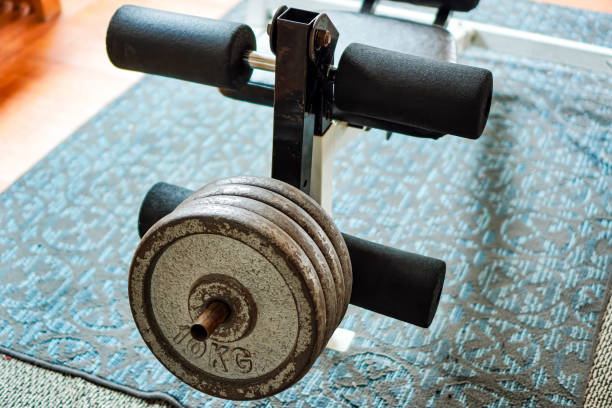 Abstract blurred of fitness gym background with bright room