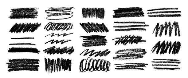 istock A set of black pencil strokes on a white background. Vector doodles. 2169829902