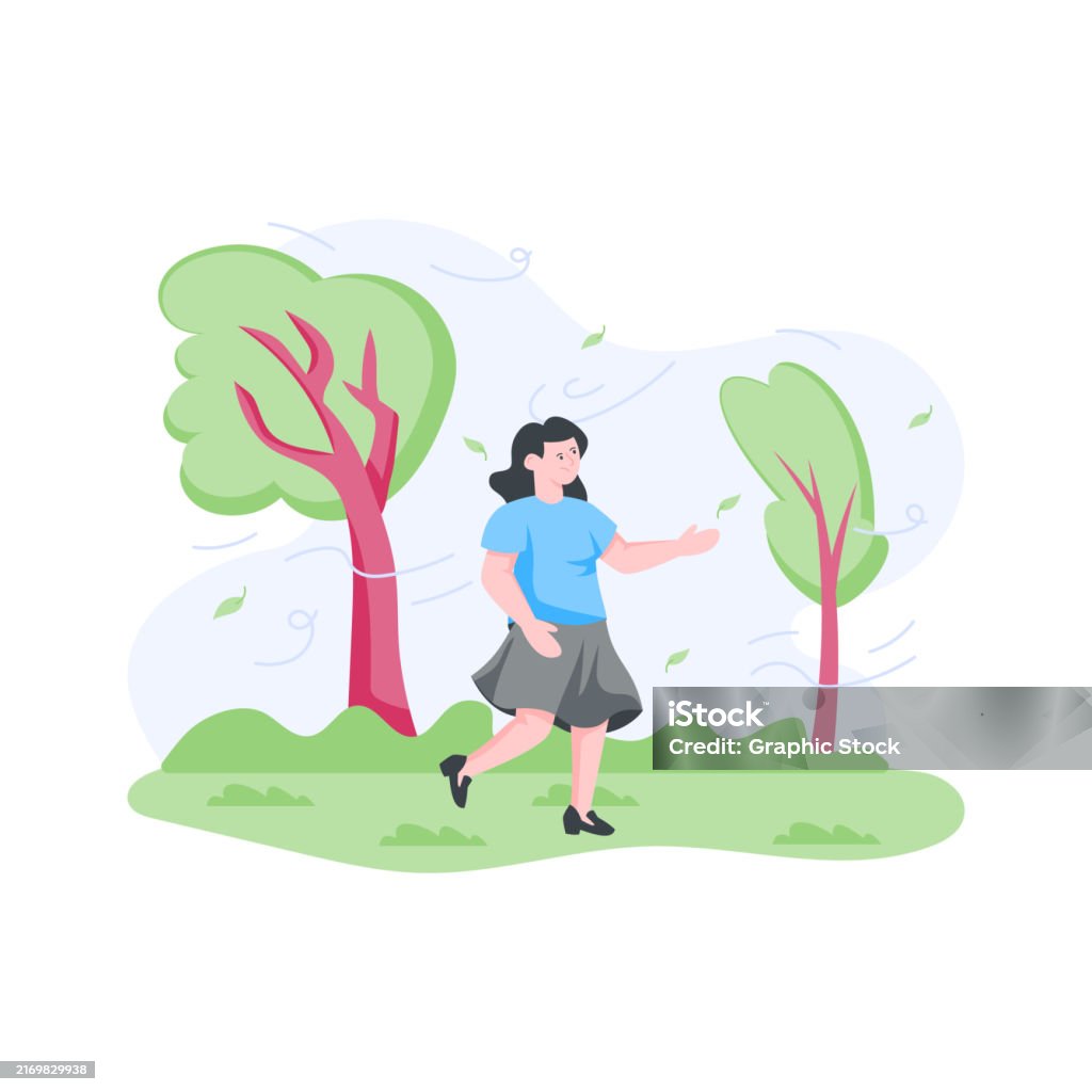 Windy Rouse Windy Season Stock Illustration - Download Image Now - Autumn, Day ...