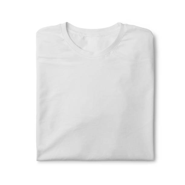 istock Blank white t-shirt on a white background, mock up, 3d illustration, 3d rendering 3D rendering, 3D illustration 2169832433