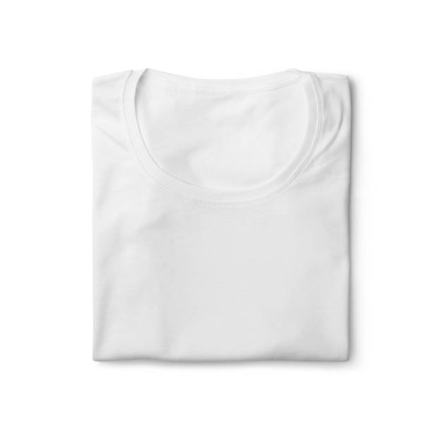 istock Blank white t-shirt on a white background, mock up, 3d illustration, 3d rendering 3D rendering, 3D illustration 2169832440