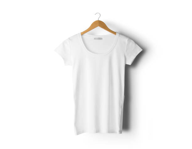 istock Blank white t-shirt on a white background, mock up, 3d illustration, 3d rendering 3D rendering, 3D illustration 2169832468
