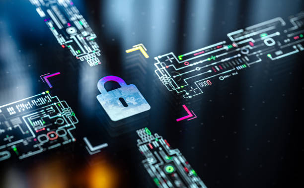 istock Digital security and safety concept. Security and safety Evolution. Futuristic lock icon as a symbol of cyber security and safety in world of technological progress and innovation 2169834349