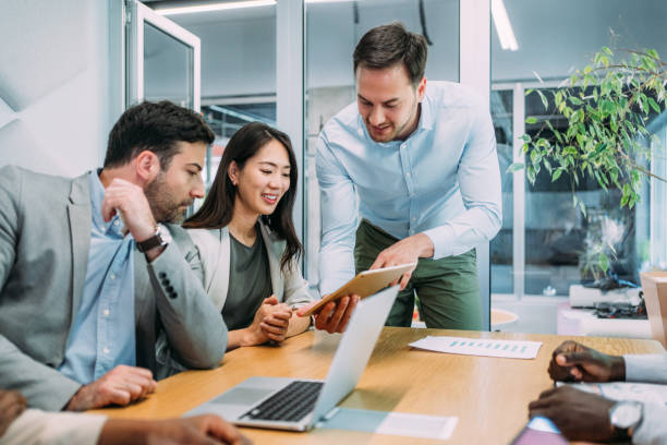 Team of professionals during a meeting.