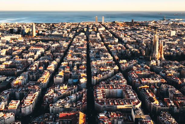 istock Beautiful Barcelona sunset 2169838075