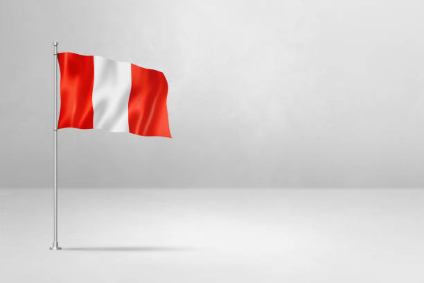 istock peruvian flag isolated on white concrete wall background 2169839202