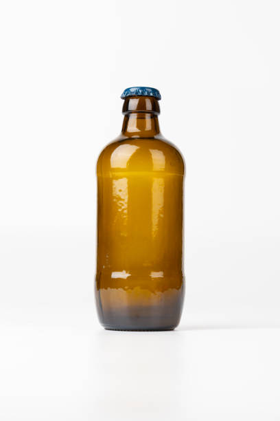 istock Brown Glass Beer Bottle Centered Against White Background in Vertical Orientation 2169842705