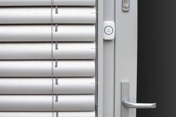istock Modern Door with Wireless Doorbell and Metal Handle 2169848366