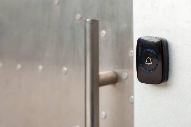istock Wireless Doorbell Mounted on Brick Wall 2169848693