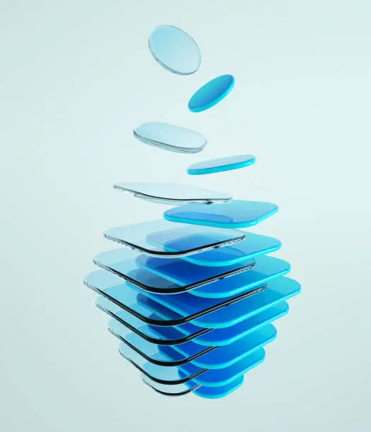 Photo of 3d render technology, data transfer, database, LLM, API, integration concept. 3s abstract background