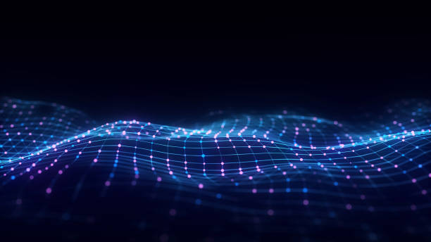 istock Colors wave with motion dots and lines. Abstract digital background. Concept connection big data. Futuristic technology backdrop. 3D rendering. 2169852510
