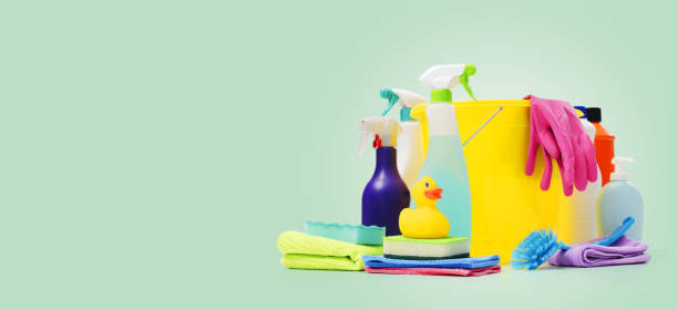 istock Cleaning supplies and accessories banner 2169852633