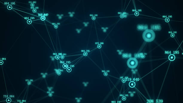 istock Global network connections. Abstract neural networks cyberspace. Futuristic grid artificial intelligence with digital indicators. Technology cyber dynamic. 3D rendering. 2169852712