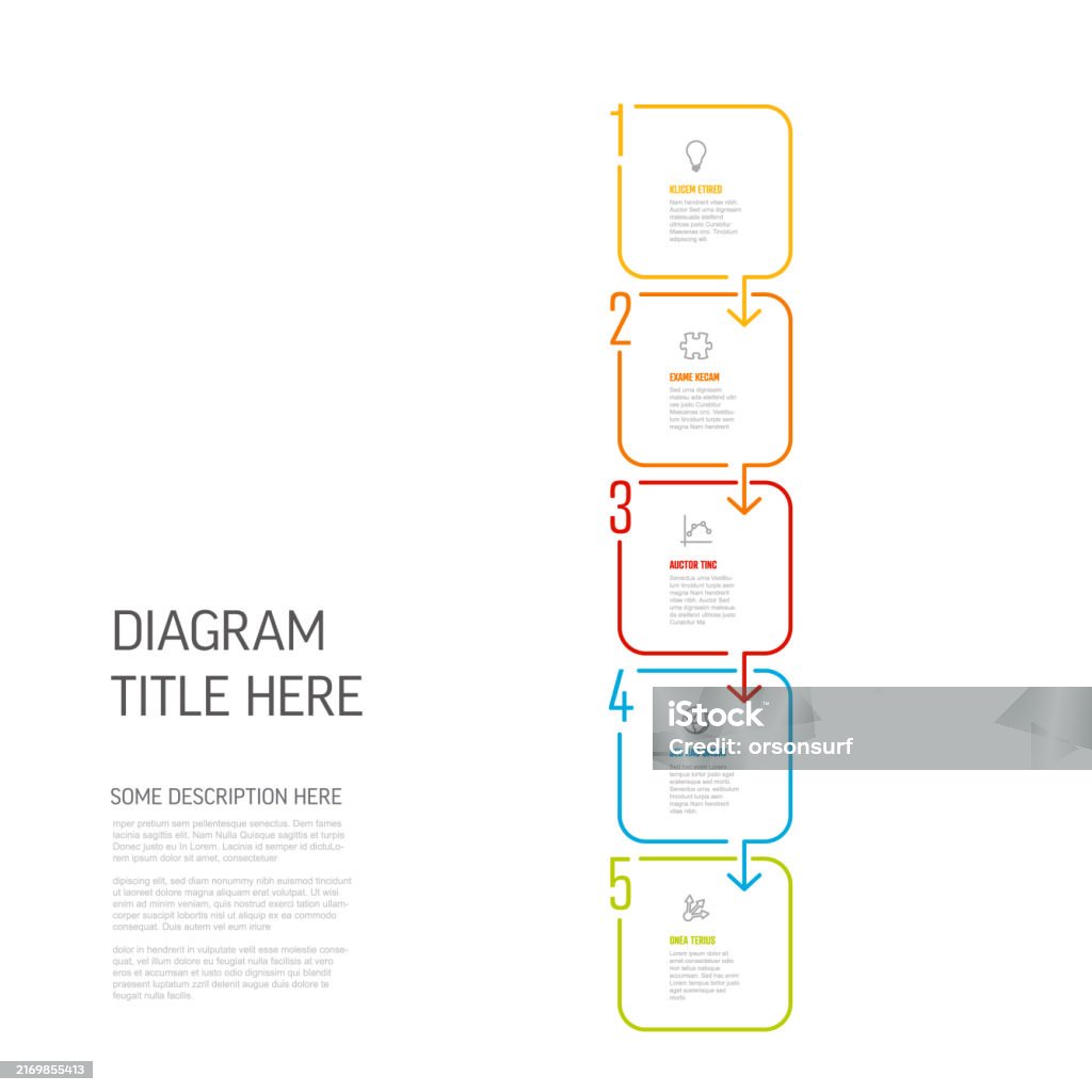 Vertical Simple Five Steps Infographic Schema Template Stock ...