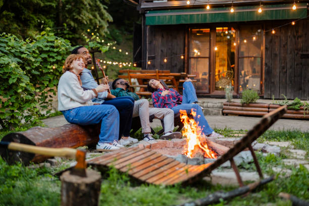 istock Friends Enjoying a Campfire Evening at a Rustic Retreat 2169858810