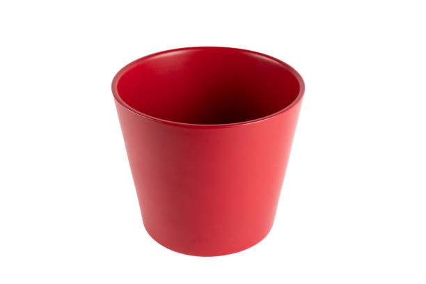 istock Red ceramic pot isolated no background cutout topview white background 2169859455