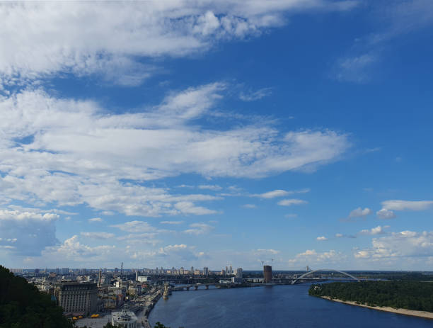 istock Wonderful view of the Dnieper river, beautiful clouds 2169860576