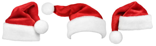 istock Set of Santa Claus red hats on white 2169866721