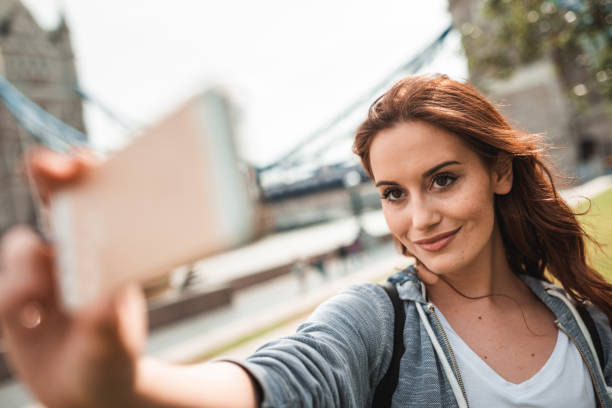 istock woman take a selfie in london 2169866734