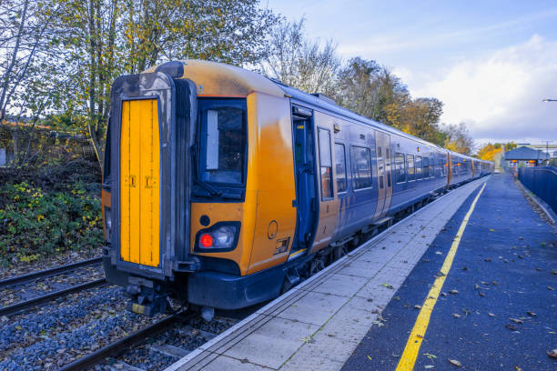 istock Rural railway station Autumn Midlands UK 2169876282