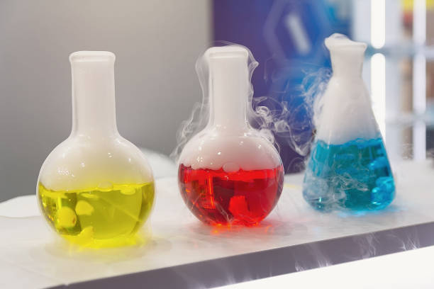 istock Laboratory tubes with liquids on the table 2169878810