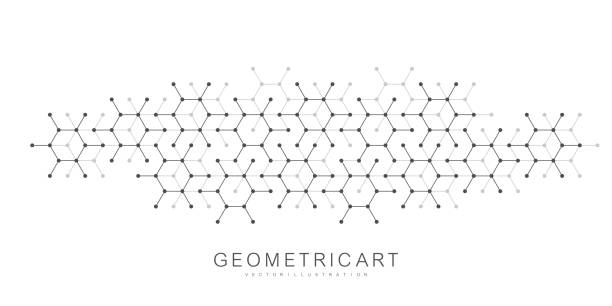 Modern abstract background with triangle and hexagon shapes. Triangular geometric texture for header, web banner, website, presentation Modern abstract background with triangle and hexagon shapes. Triangular geometric texture for header, web banner, website, presentation. physics backgrounds stock illustrations
