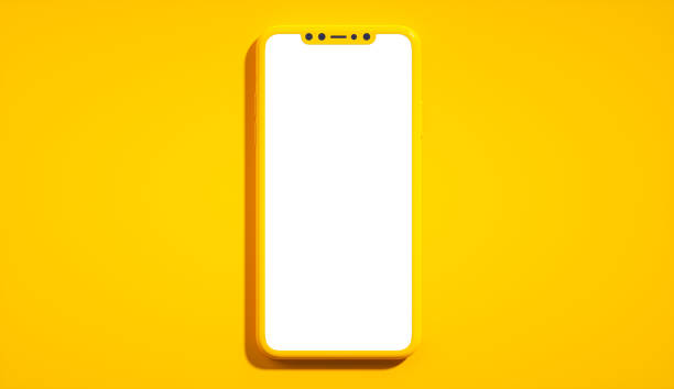 This minimalist 3D rendering features a mockup smartphone with a blank yellow screen, set against a matching yellow background. The design is ideal for presentations, product showcases, or branding mockups where simplicity and consistency are key. The vibrant yellow tones create a bold visual impact, making it perfect for highlighting digital products, app designs, or marketing materials.