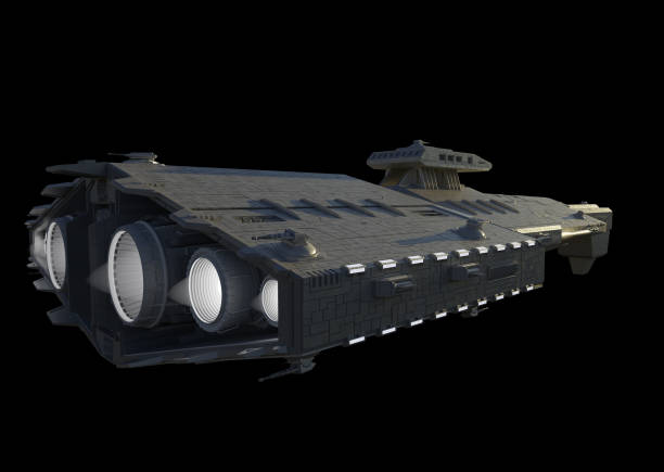 istock Light Spaceship Battle Cruiser - Right Side Rear View 2169899390