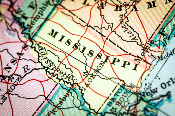istock Antique map of Mississippi (1898) 2169905135