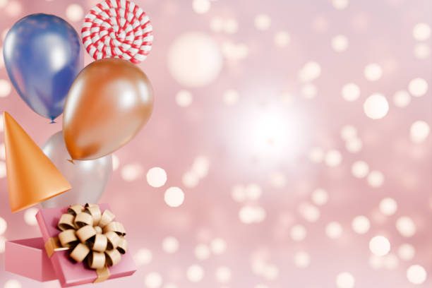 Full frame of assorted colours birthday party balloons.
