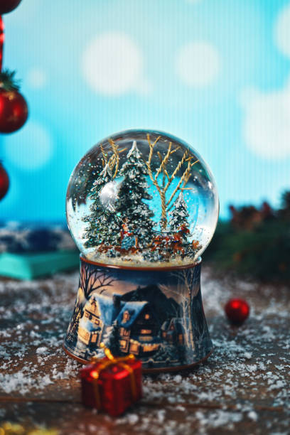 Christmas Decoration with Snow Globe and Holiday Lights