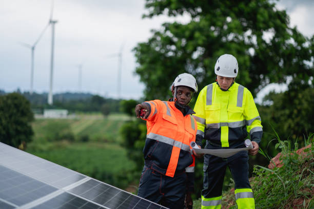 istock Service engineer inspects and maintains solar panels in a cultivation area, promoting clean energy. 2169918711