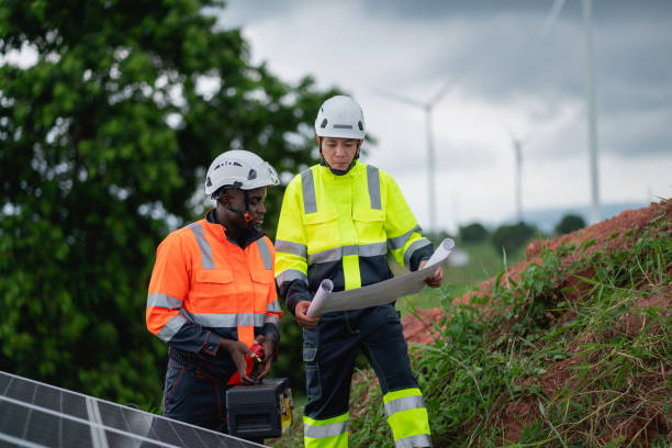 istock Service engineer inspects and maintains solar panels in a cultivation area, promoting clean energy. 2169919670