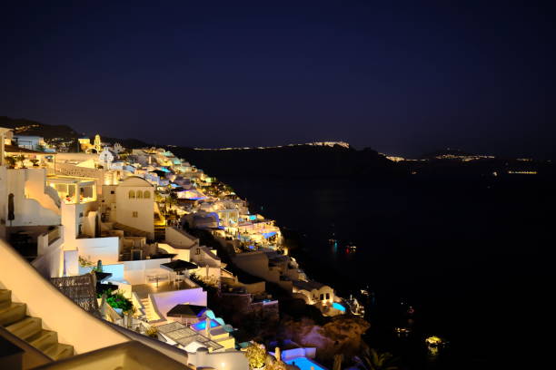 istock Night panoramic view of Oia town 2169921049