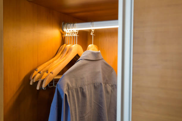 istock Luxury hotel room closet with a shirt 2169927171
