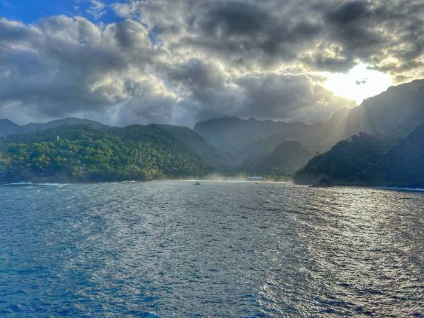 istock Sun breaking thru clouds in Fatu Hiva 2169927267