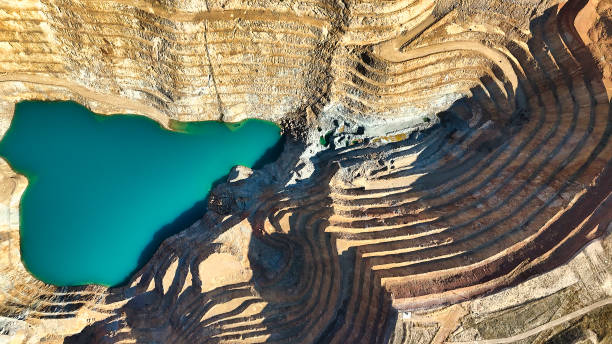 istock Aerial View of Mining Pit with Blue Lake 2169930837