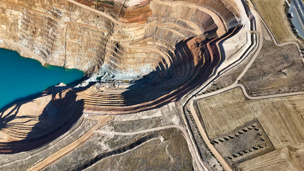 istock Aerial View of Open-Pit Mine with Water Basin 2169931019