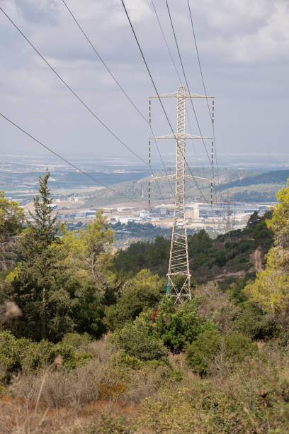 istock Power lines in Israeli mountains 2169933540