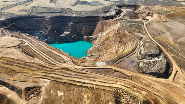 istock Mining Landscape with Terraced Excavations 2169933622