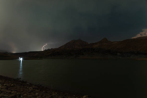 A wild storm passed my place as the moon rose.