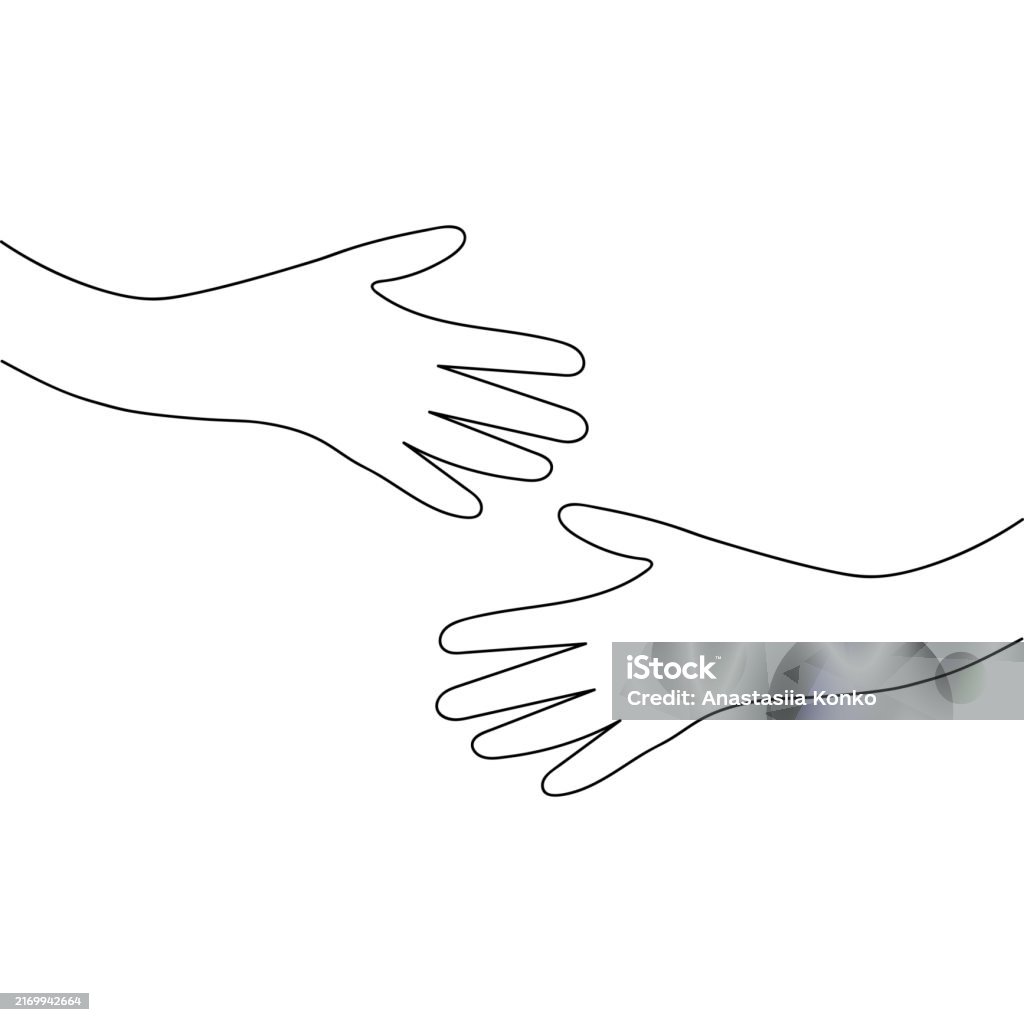 Hug Hand Drawing Hug Hands Hand Drawn Illustrated On White Background Helping Hands ...