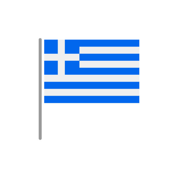 Greece - Flag Pin Flat Icon. Greece - Flag Pin Flat Icon. Vector Illustration crete cartoon stock illustrations