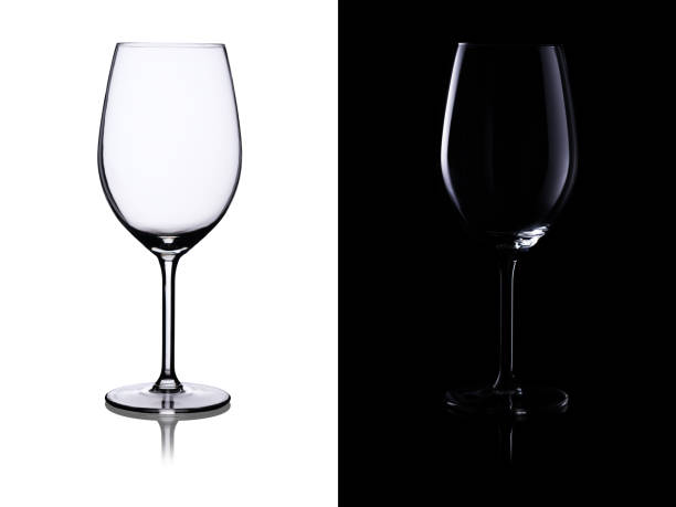 istock Empty wine glass isolated on a contrasting black and white background 2169948939